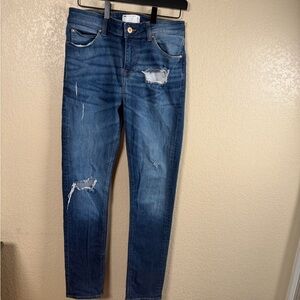ASOS Blue Distressed Skinny Jeans